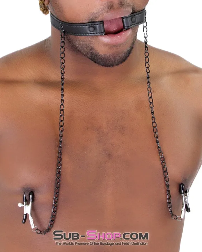 Couples 2258MQ OhMy Ring Gag with Black Wicked Nipple Clamps Set MEGA Deal Idea