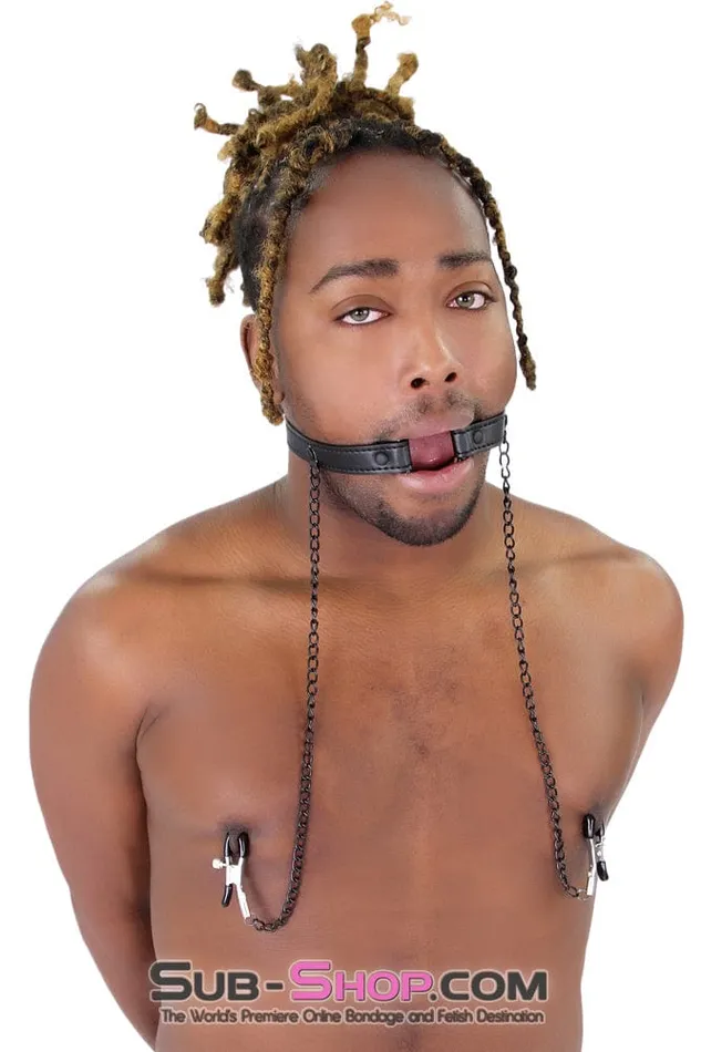 Couples 2258MQ OhMy Ring Gag with Black Wicked Nipple Clamps Set MEGA Deal Idea