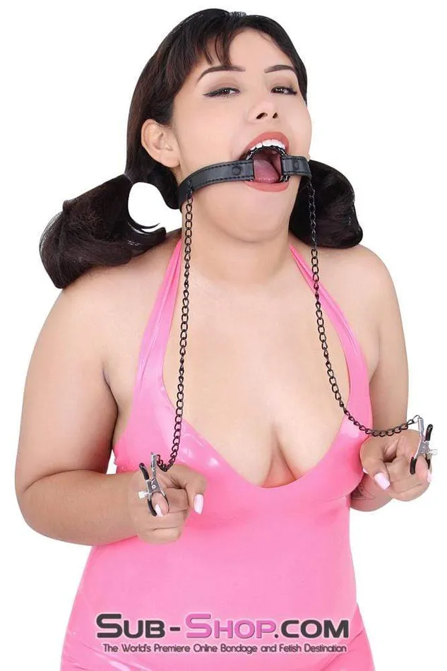 Couples 2258MQ OhMy Ring Gag with Black Wicked Nipple Clamps Set MEGA Deal Idea