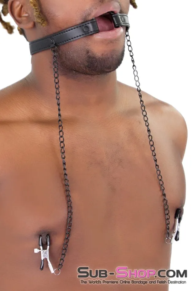 Couples 2258MQ OhMy Ring Gag with Black Wicked Nipple Clamps Set MEGA Deal Idea