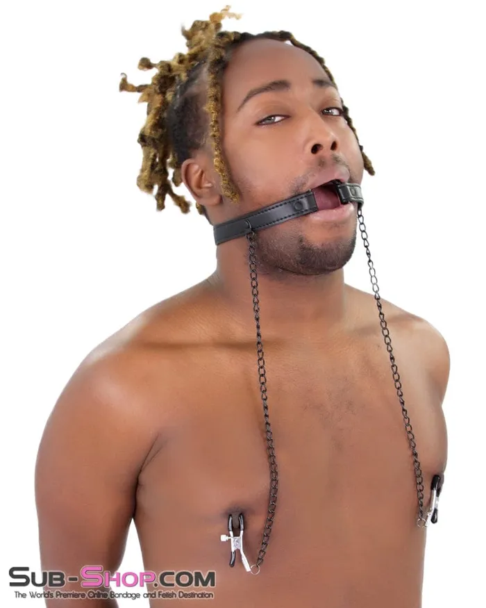 Couples 2258MQ OhMy Ring Gag with Black Wicked Nipple Clamps Set MEGA Deal Idea