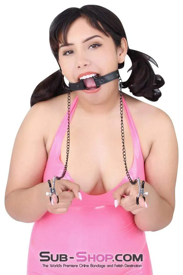 Couples 2258MQ OhMy Ring Gag with Black Wicked Nipple Clamps Set MEGA Deal Idea