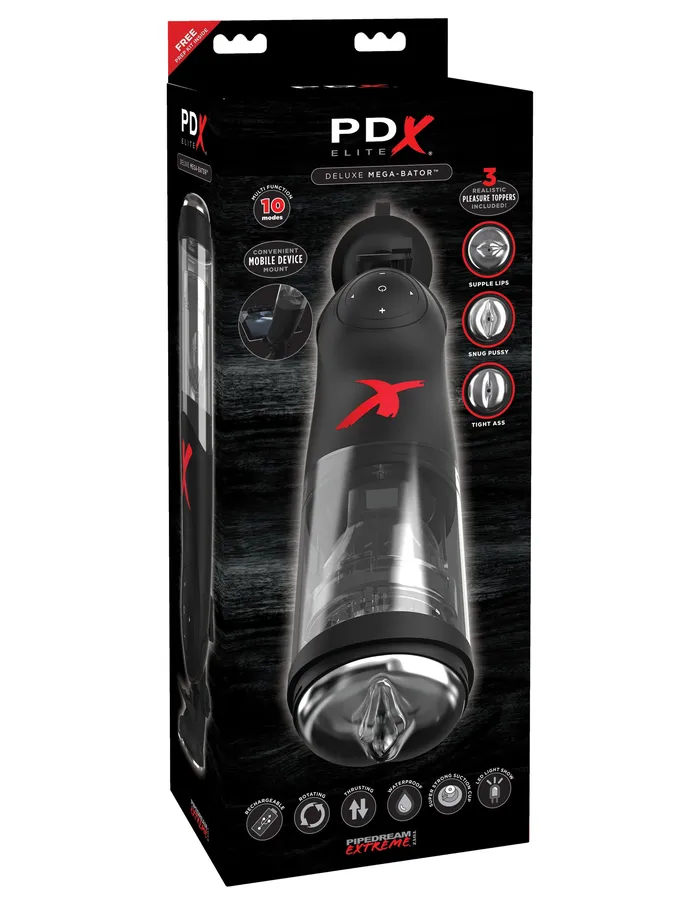Deluxe MegaBator Spinning Thrusting Fun with 10 Patterns Pipedream Vibrators