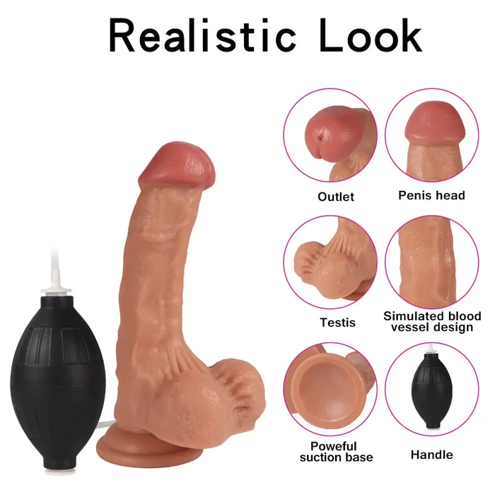 Dildos 7 Inch Squirting Suction Cup Dildo