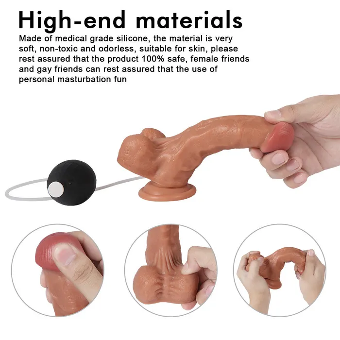 Dildos 7 Inch Squirting Suction Cup Dildo