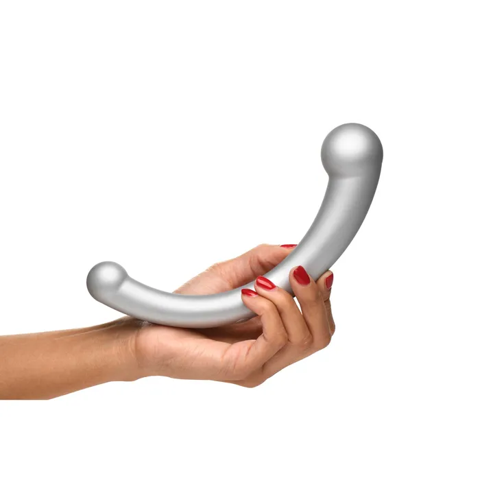 Dildos Sale 10x VibraCrescent Silicone Dual Ended Dildo Silver