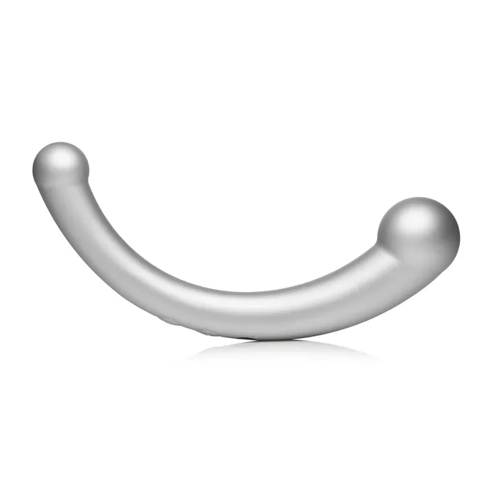 Dildos Sale 10x VibraCrescent Silicone Dual Ended Dildo Silver