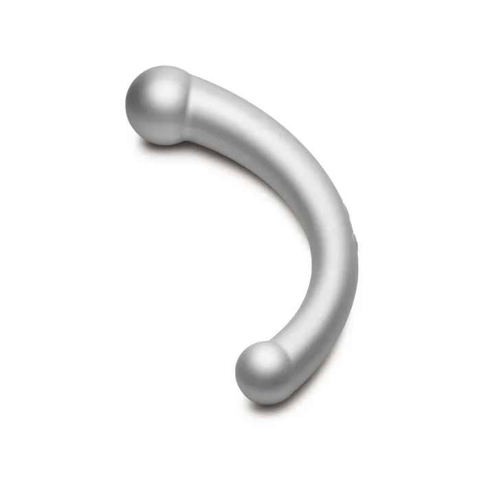 Dildos Sale 10x VibraCrescent Silicone Dual Ended Dildo Silver