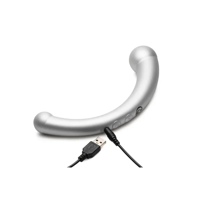 Dildos Sale 10x VibraCrescent Silicone Dual Ended Dildo Silver