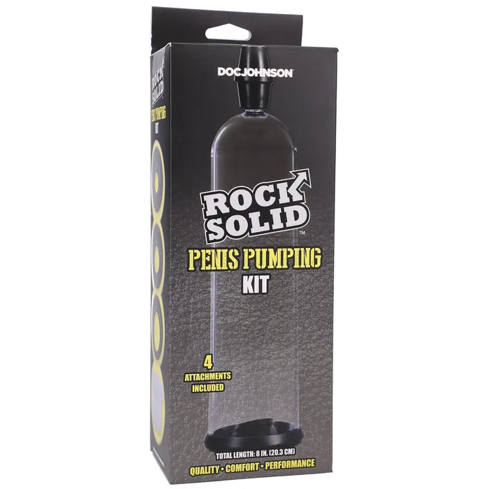Doc Johnson Anal Rock Solid Penis Pumping Kit BlackClear