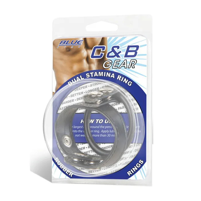 Dual Stamina Ring Blue Line Men Male Sex Toys