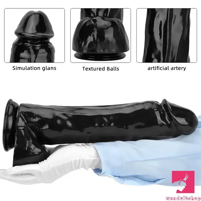 Female Sex Toys Weadultshop 1437in Large Thick Black Dildo For Anal Vaginal Expansion With Balls