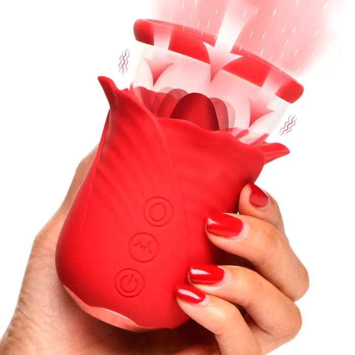 Lily Lover Sucking and Vibrating Clitoral Stimulator Red XR Brands Vibrators Lily Lover Sucking and Vibrating Clitoral Stimulator Red XR Brands Vibrators
