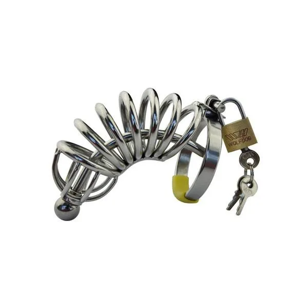 Male Sex Toys Aria 7856AR Chastity Cock Cage with Removable Urethral Sound Catheter Plug