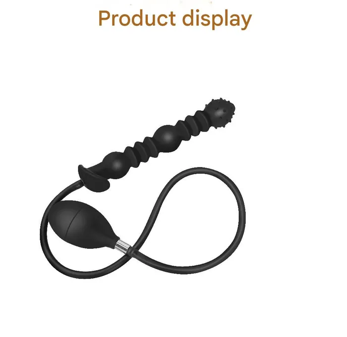 Male Sex Toys Folding ThreeBead Inflatable Anal Plug