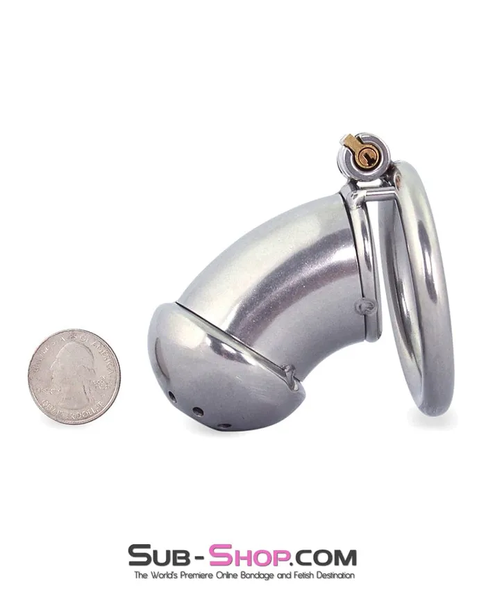 Male Sex Toys Moonwell 0412M High Security Locking Stainless Steel Chastity Cage by Alcatraz Chastity