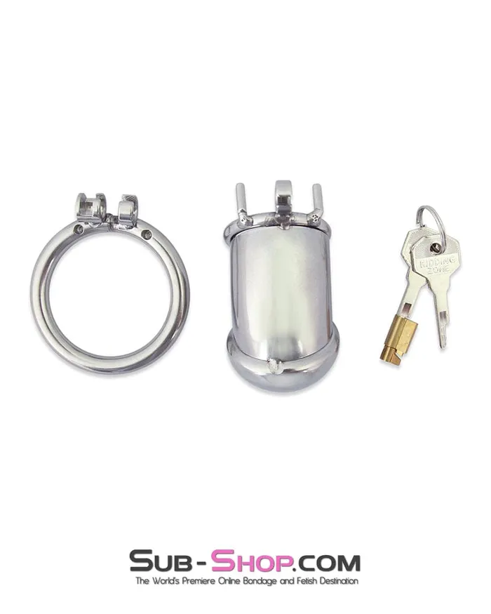 Male Sex Toys Moonwell 0412M High Security Locking Stainless Steel Chastity Cage by Alcatraz Chastity