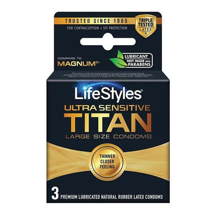 Male Sex Toys Paradise Marketing Lifestyles Ultra Sensitive Titan Large 3 Pack Male Sex Toys Paradise Marketing Lifestyles Ultra Sensitive Titan Large 3 Pack