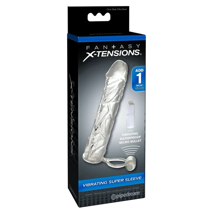 Male Sex Toys Pipedream Fantasy XTensions Vibrating Super Sleeve Clear Male Sex Toys Pipedream Fantasy XTensions Vibrating Super Sleeve Clear