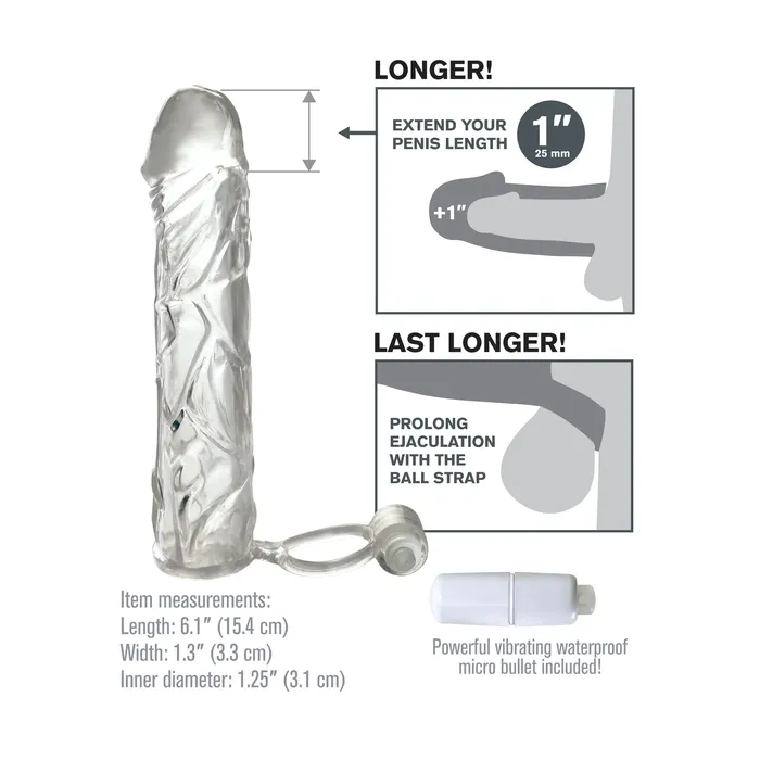 Male Sex Toys Pipedream Fantasy XTensions Vibrating Super Sleeve Clear Male Sex Toys Pipedream Fantasy XTensions Vibrating Super Sleeve Clear