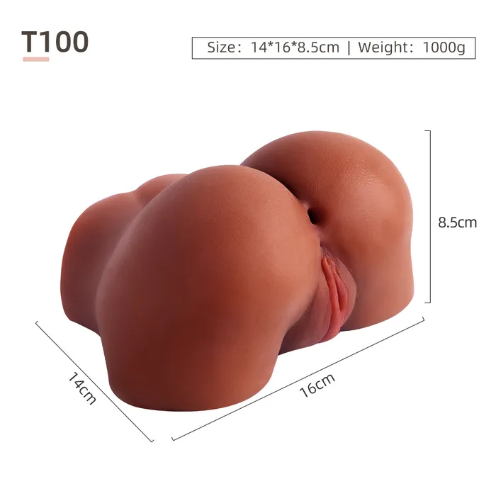 Male Sex Toys Yuan Shi Ren A32122lb Black Fake Booty Pussy and Anal Mini Ass Doll Cheap Sex Toys