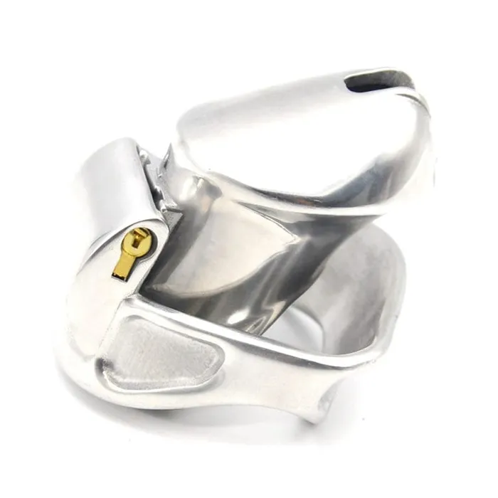 Moonwell 7157M Short Dick Steele High Security Chastity Cock Cage with Small Cock Cuff Male Sex Toys