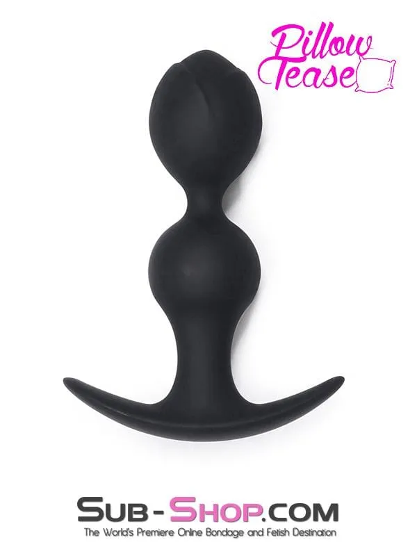 Moonwell Anal 0783M Double Bulb Black Silicone Anal Plug MEGA Deal