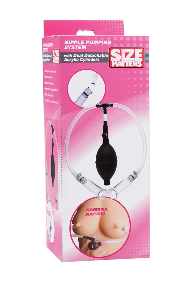 Nifty Nipple Pump Kit with Detachable Acrylic Cylinders Xr Brands Size Matters Male Sex Toys