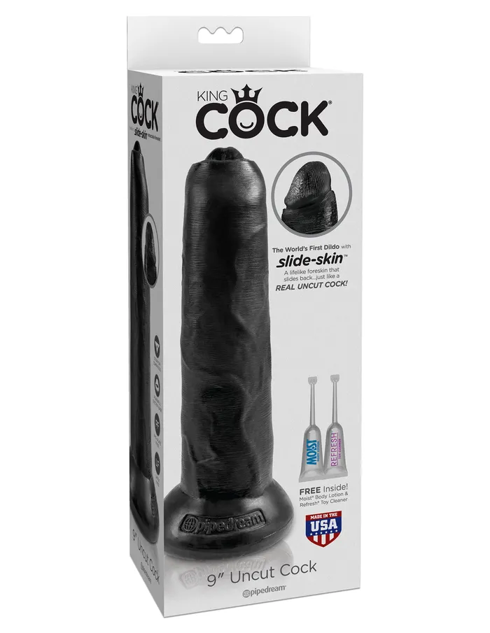 Pipedream Dildos King Cock Uncut Realistic 9Inch Dildo with Movable Foreskin Pipedream Dildos King Cock Uncut Realistic 9Inch Dildo with Movable Foreskin