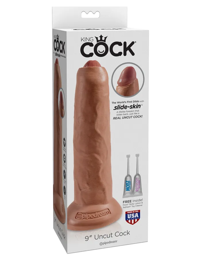 Pipedream Dildos King Cock Uncut Realistic 9Inch Dildo with Movable Foreskin Pipedream Dildos King Cock Uncut Realistic 9Inch Dildo with Movable Foreskin