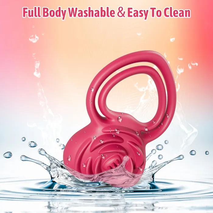 2 in 1 Vibrating Cock Ring Rose Vibrator Lurevibe Couples