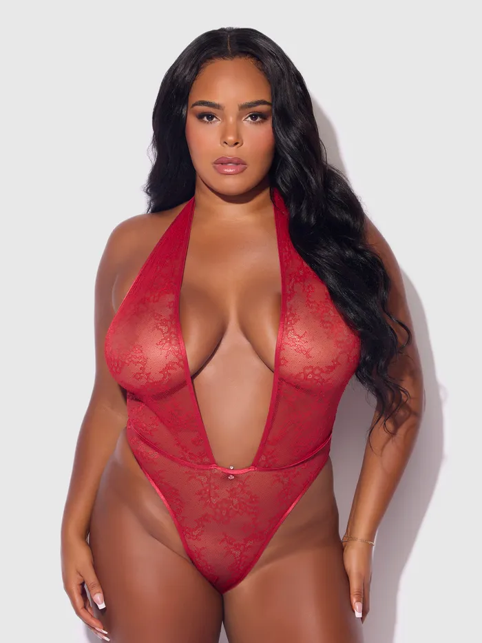 Couples Fredericks Of Hollywood Chiara Crotchless Halter Lace Teddy Couples Fredericks Of Hollywood Chiara Crotchless Halter Lace Teddy