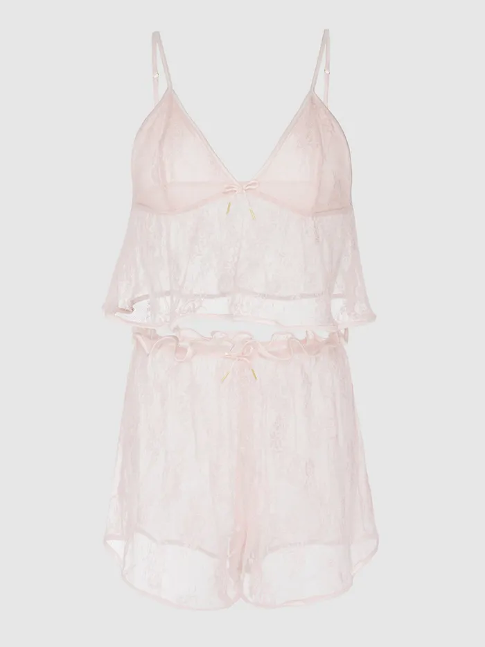 Fredericks Of Hollywood Rosalind Lace Satin Trimmed Sleep Cami Shortie Couples Fredericks Of Hollywood Rosalind Lace Satin Trimmed Sleep Cami Shortie Couples