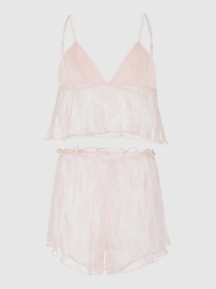 Fredericks Of Hollywood Rosalind Lace Satin Trimmed Sleep Cami Shortie Couples Fredericks Of Hollywood Rosalind Lace Satin Trimmed Sleep Cami Shortie Couples