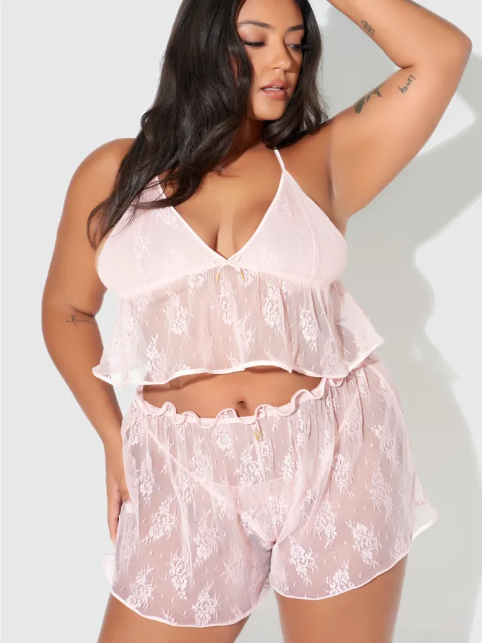 Fredericks Of Hollywood Rosalind Lace Satin Trimmed Sleep Cami Shortie Couples Fredericks Of Hollywood Rosalind Lace Satin Trimmed Sleep Cami Shortie Couples