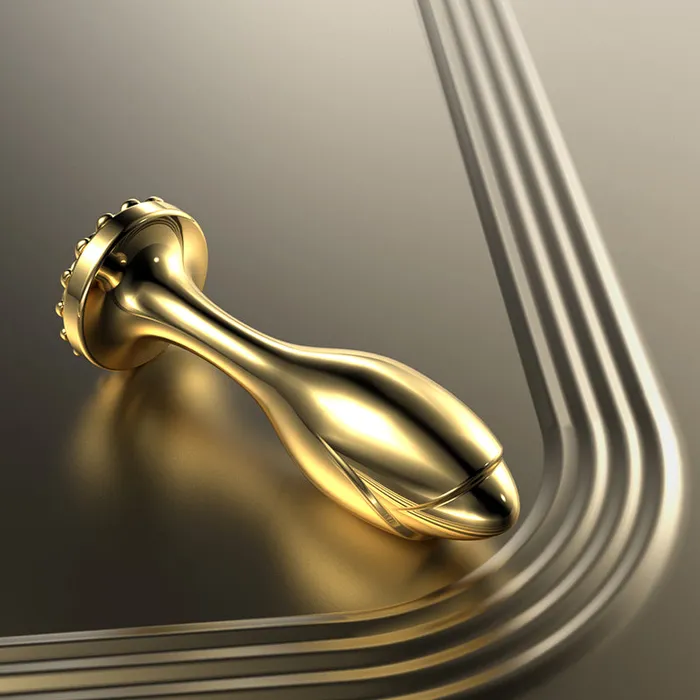 Lurevibe Anal Lurevibe Pearl Rose Anal Plug Gold Stainless Steel For Male And Female Anal Expansion