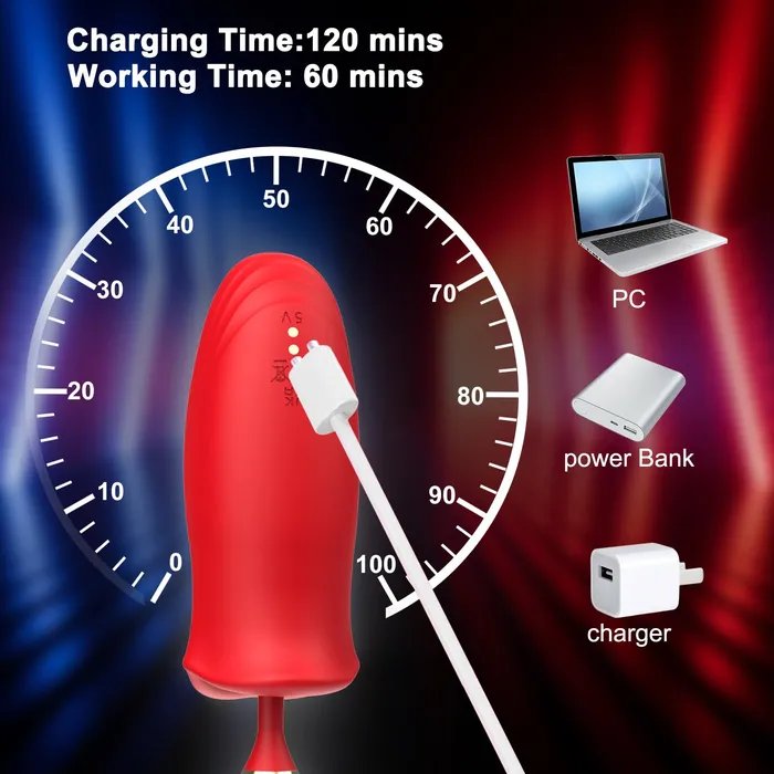 Lurevibe Female Sex Toys Rose Muncher Lip Tongue Suction Vibrator With Thrusting Dildo Vibrator