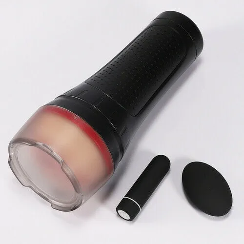 Lurevibe Male Sex Toys 2 IN1 Vibrating Realistic Vagina Fleshlight Masturbator