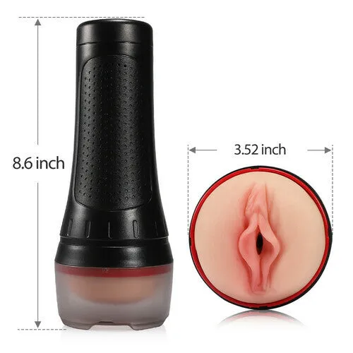 Lurevibe Male Sex Toys 2 IN1 Vibrating Realistic Vagina Fleshlight Masturbator