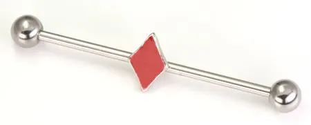 14g 15 Red Diamond Industrial Barbell Painful Pleasures Vibrators