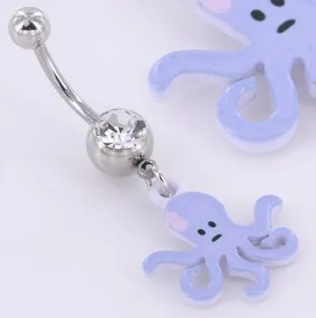 14g 716 Lavender Octopus Steel Belly Button Ring Painful Pleasures Male Sex Toys 14g 716 Lavender Octopus Steel Belly Button Ring Painful Pleasures Male Sex Toys