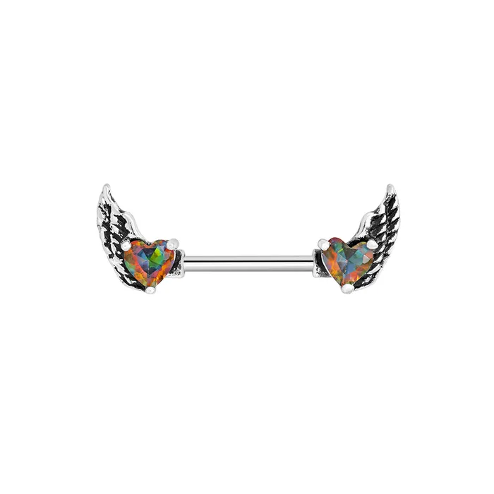 14g 916 Winged Heart Jewel Steel Nipple Barbell Price Per 1 Painful Pleasures Female Sex Toys 14g 916 Winged Heart Jewel Steel Nipple Barbell Price Per 1 Painful Pleasures Female Sex Toys