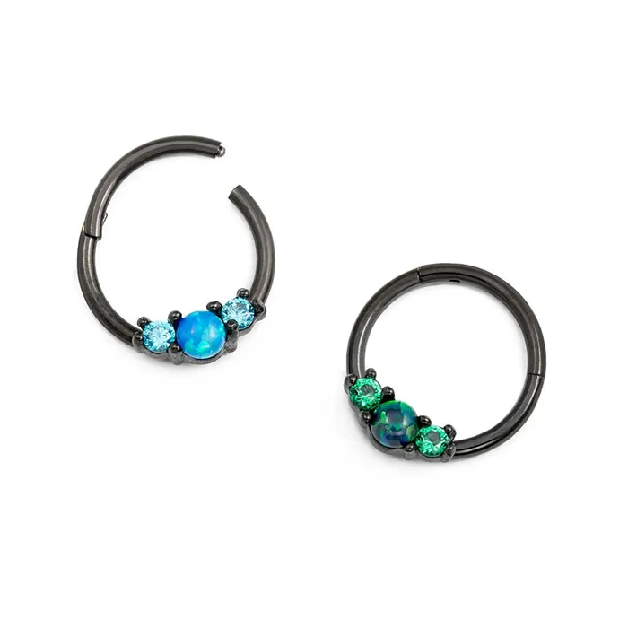 16g 38 PVD Black Opalescent Clicker Ring Price Per 1 Painful Pleasures Anal