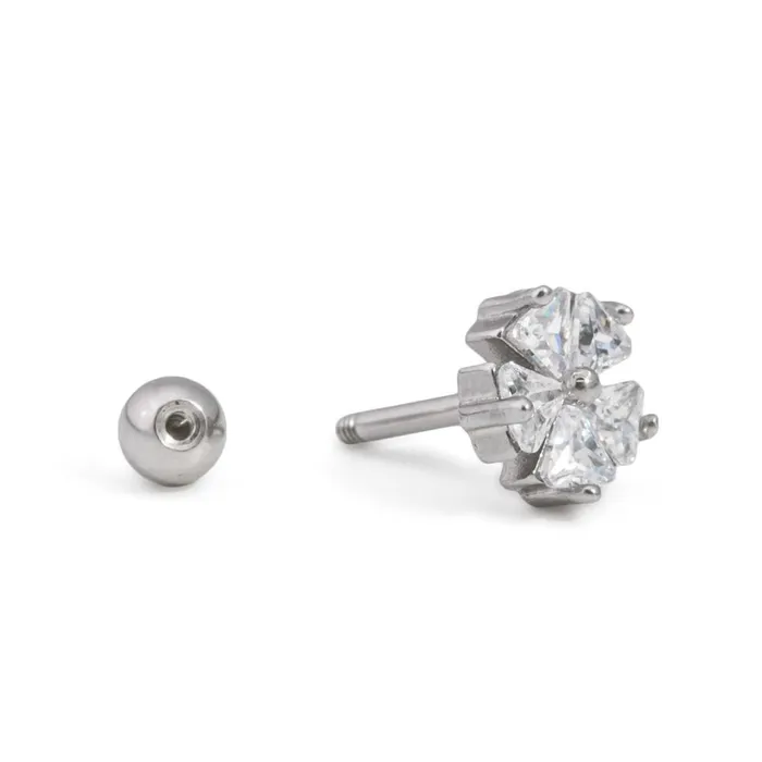 16g 516 FivePetaled Crystal Flower Steel Barbell Price Per 1 Painful Pleasures Male Sex Toys