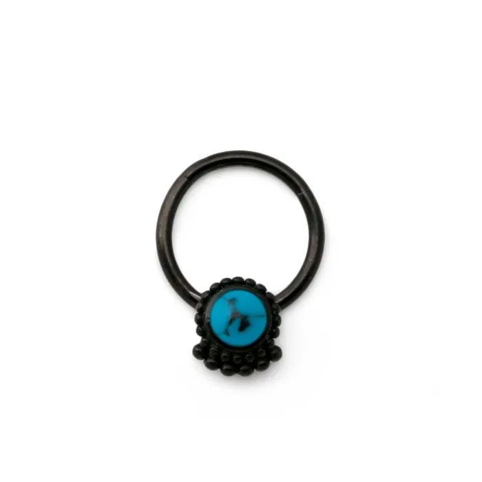 16g Black PVD Septum Clicker with Turquoise Stone Price Per 1 Painful Pleasures Anal 16g Black PVD Septum Clicker with Turquoise Stone Price Per 1 Painful Pleasures Anal