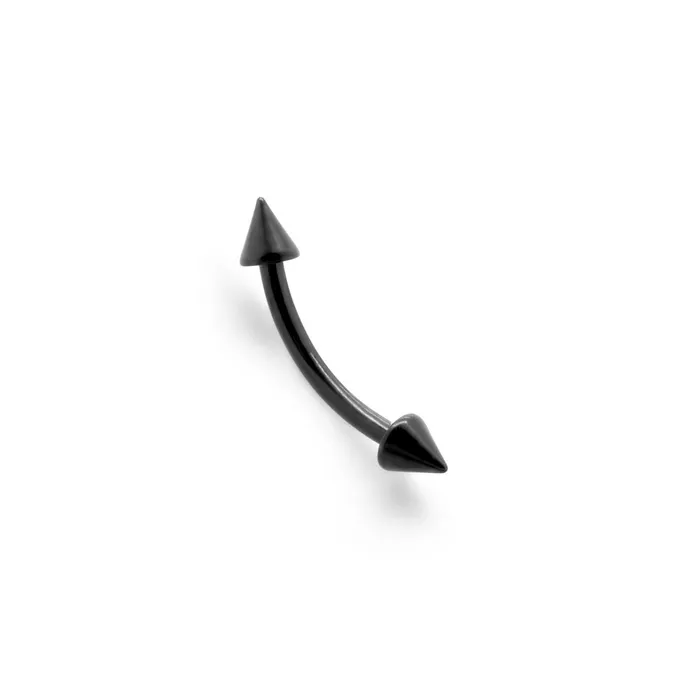 16g Externally Threaded PVD Black Titanium Bent Barbell w Cones Price Per 1 Painful Pleasures Anal 16g Externally Threaded PVD Black Titanium Bent Barbell w Cones Price Per 1 Painful Pleasures Anal