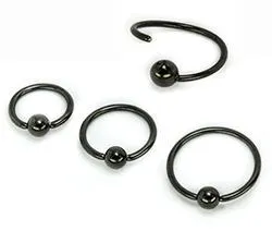 18g Annealed Black PVD Fixed Ball Ring Painful Pleasures Couples