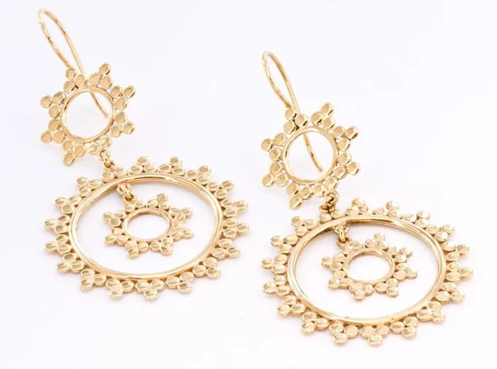18g Gold Plated Beaded Roundlet Earrings Price Per 2 Elementals Organics Anal