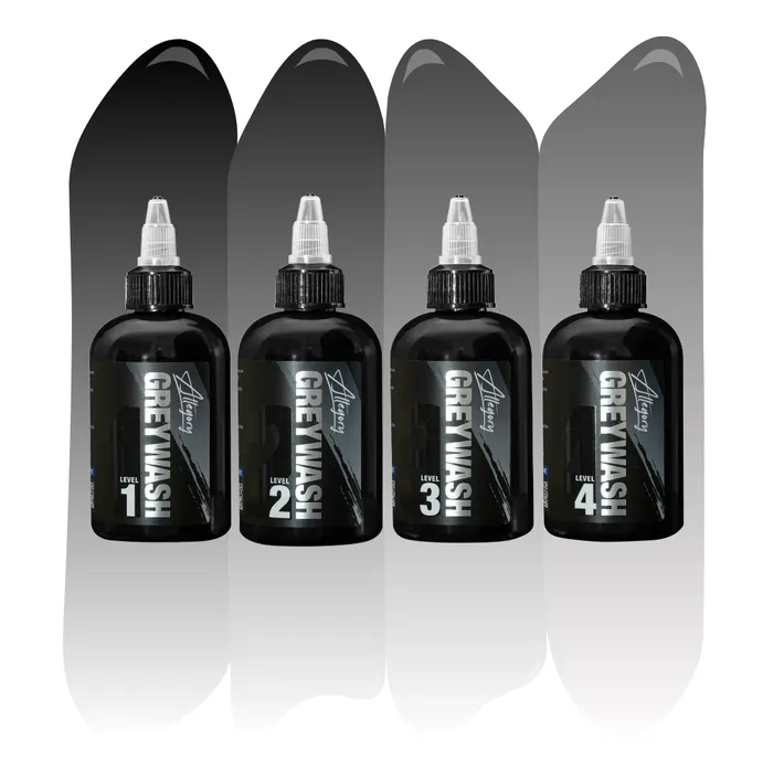 Allegory Ink Anal Greywash Set of 4 Allegory Premium Tattoo Ink Pick Size