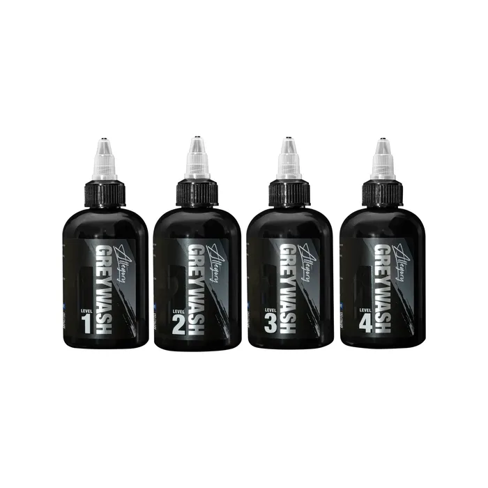 Allegory Ink Anal Greywash Set of 4 Allegory Premium Tattoo Ink Pick Size